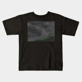 girl in a field (storm) Kids T-Shirt